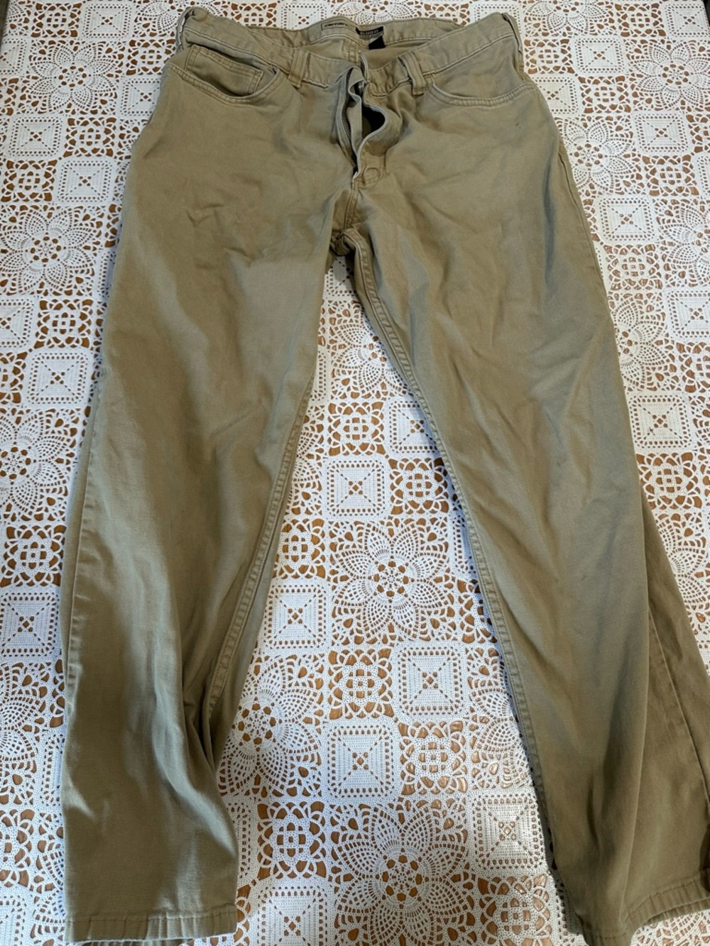 Carhartt Mens 36x30 Relaxed Fit Khaki Work Pants Canvas Utility